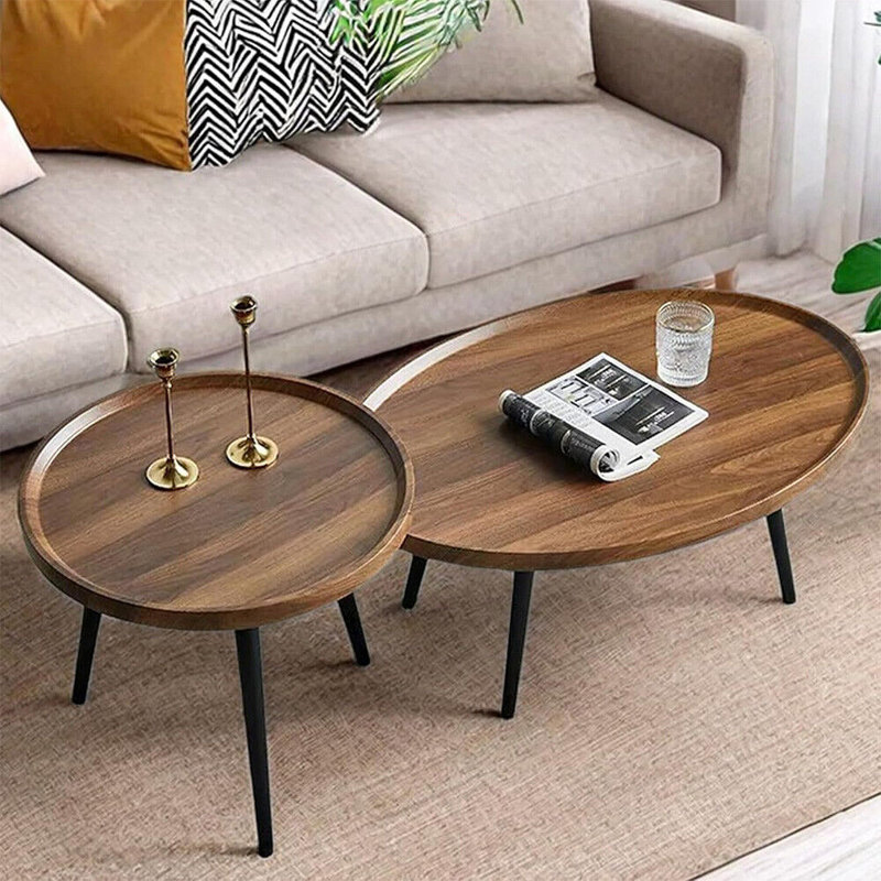 Ensemble de 2 tables basses gigognes Mid-Century
