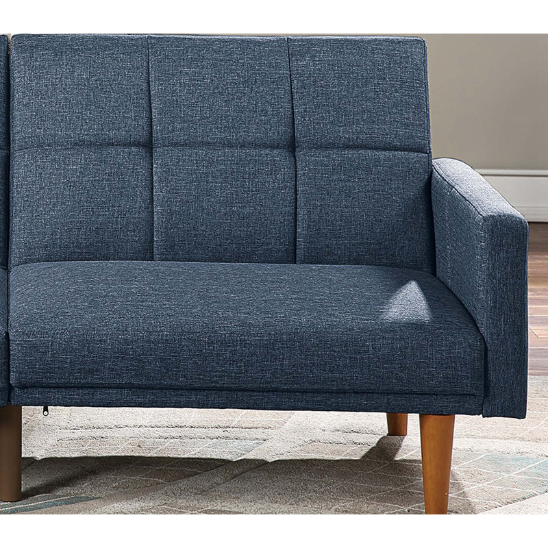 Kaimerry Upholstered 80'' Sleeper Sofa, Navy Polyester Blend