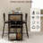 3-Piece Counter Height Dining Set with Storage Shelves and Upholstered Stools, Space-Saving Table for Small Apartments or Kitchens-803702905