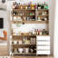 Garde-manger avec porte en verre trempé et rangement solide Garyson-1249886534