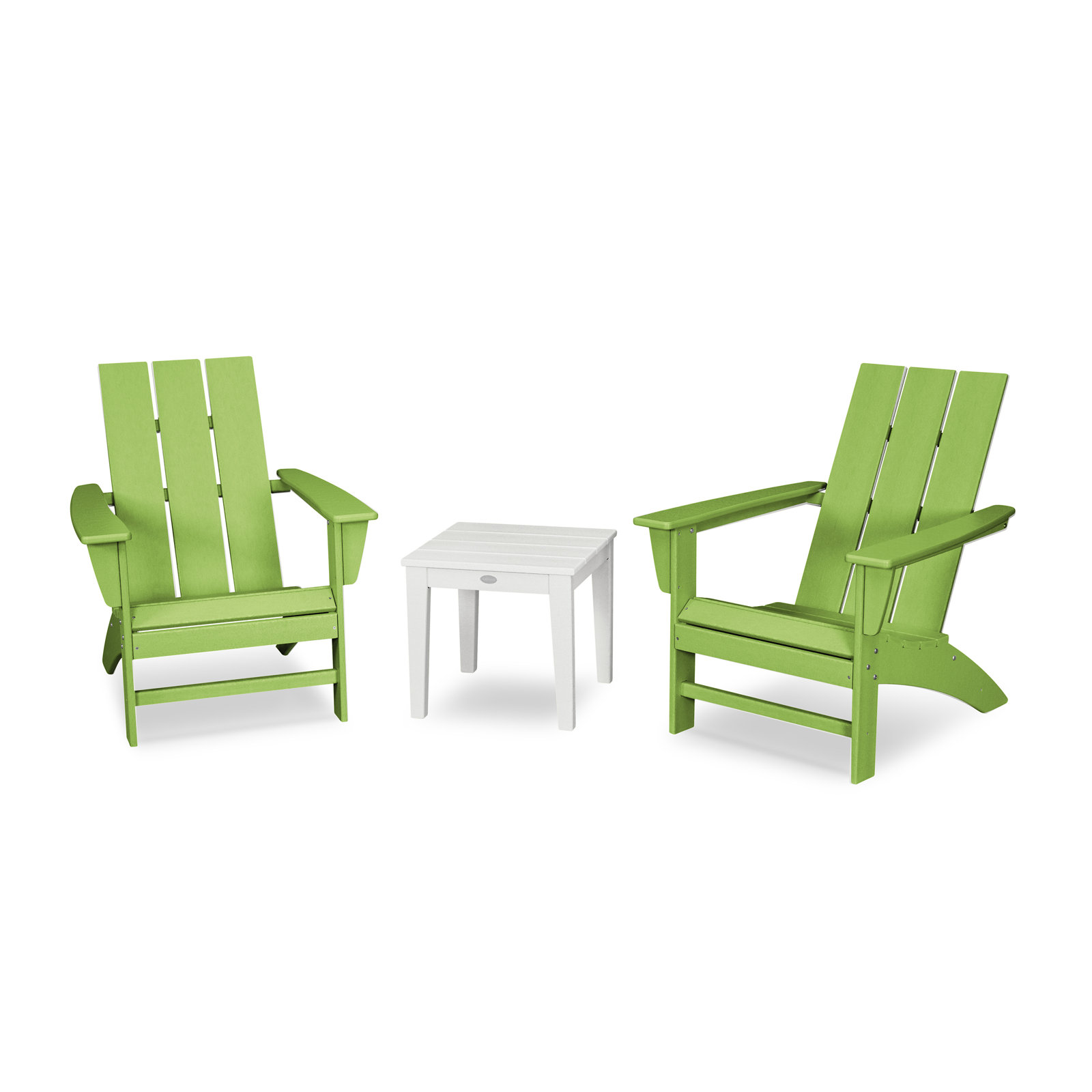 POLYWOOD Modern Adirondack 3-Piece Set, Lime