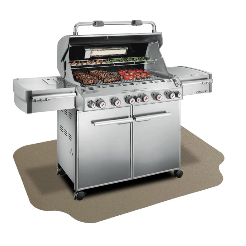 Tapis de sol pour barbecue, Brun clair, peau d'orange