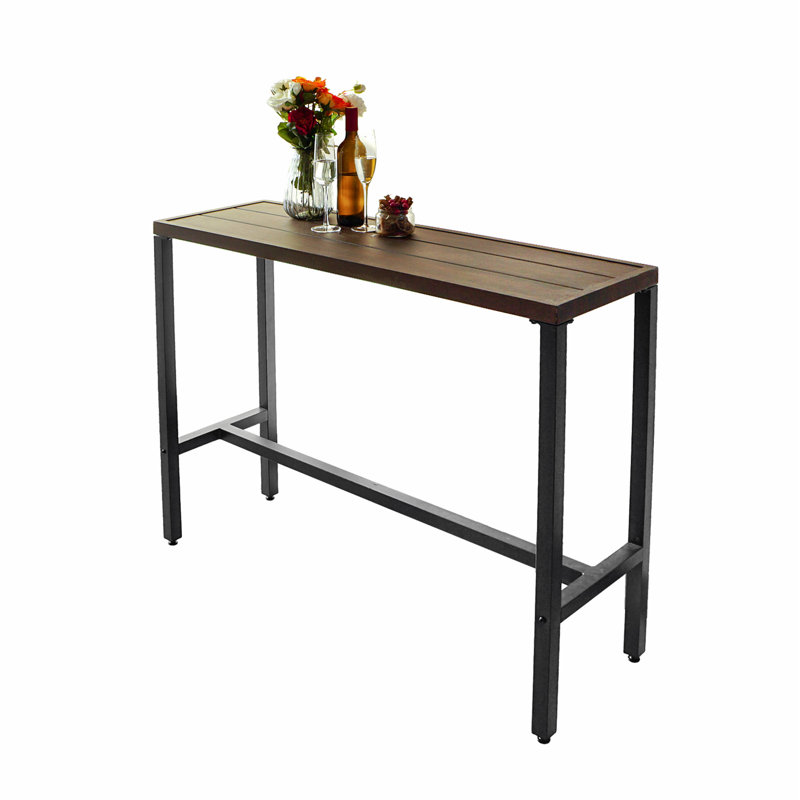 Élégante table de bar à hauteur de comptoir pour l'extérieur, parfaite pour les repas en terrasse et les réceptions avec un design durable