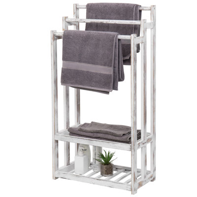 Wood 3 Freestanding Towel Stand