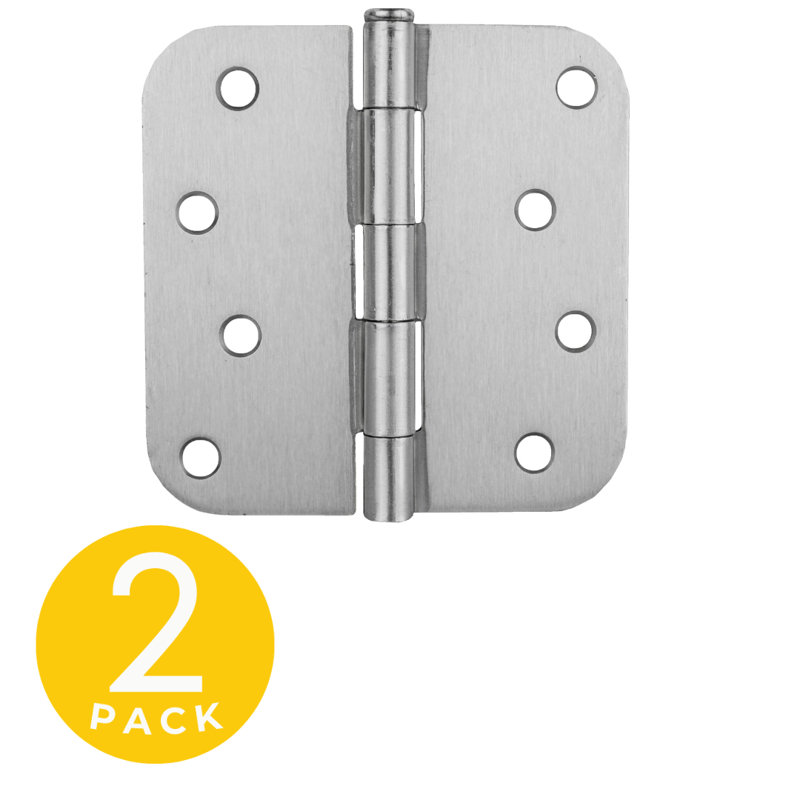4 in. x 4 in. Chrome Full Mortise Residential Hinge, 2-Pack