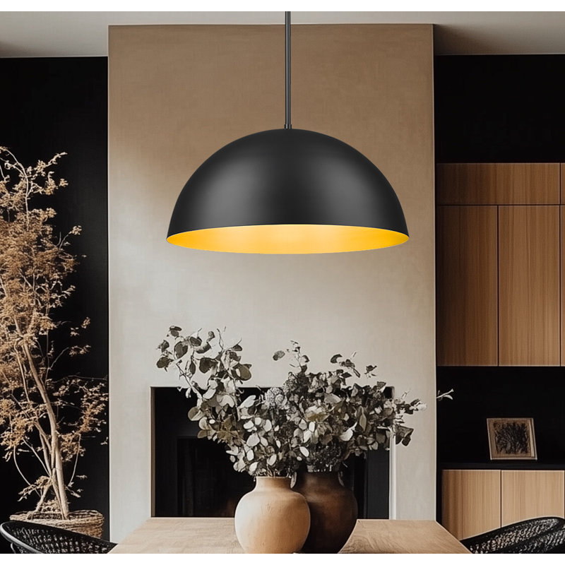 Luminaire suspendu 3 lumières noir mat Alyvia 31,5 pouces, Noir mat