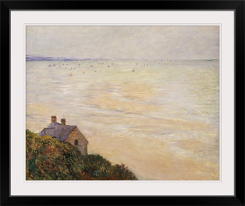 La cabane à Trouville, marée basse, 1881 par Claude Monet - reproduction imprimée, H 24 po x l 28 po x P 1 po, Cadre noir