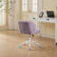 Chaise de bureau, chaise de bureau en poils de lapin artificiel avec base en métal, chaise de bureau pivotante réglable, chaise de coiffeuse-725703780