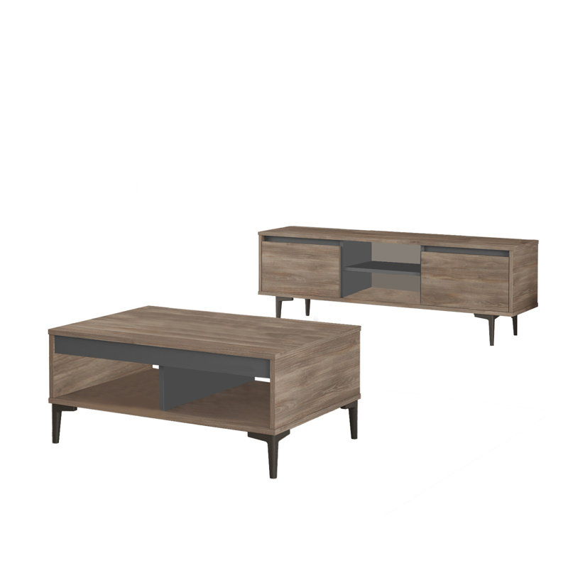 Living Room Furniture Set, Noyer / noir