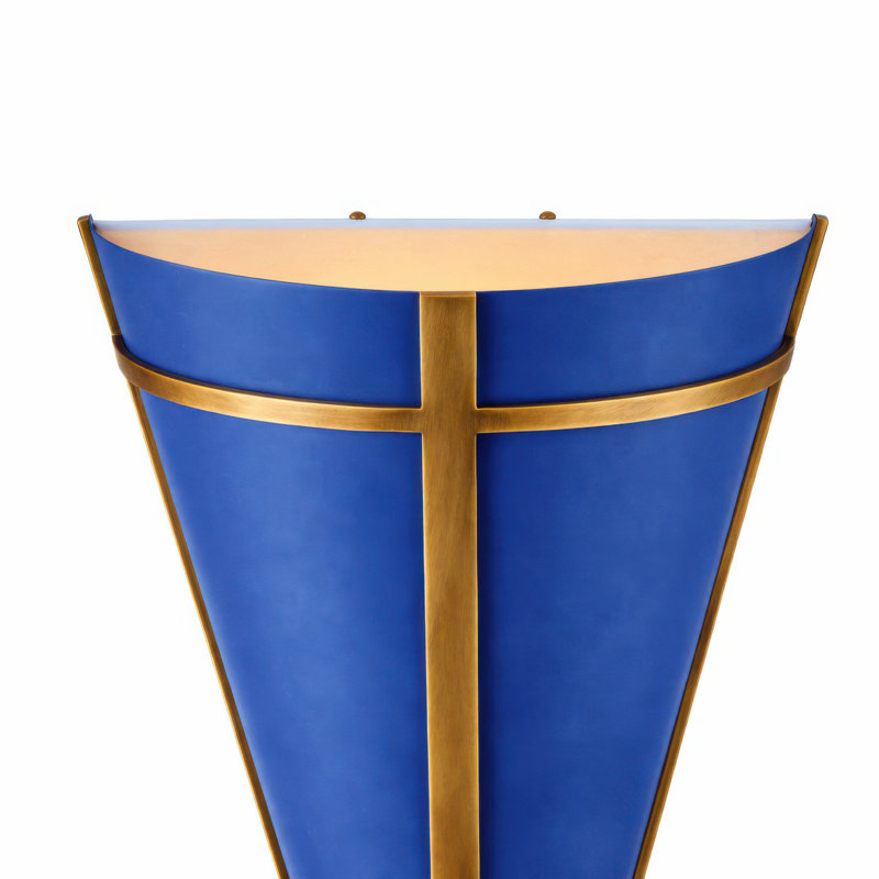 Brasserie 1-Light Wall Sconce, French Blue/Heritage Bronze