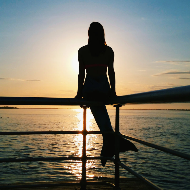 Mermaid Sunset - Photographie sur toile tendue, L 12 po x H 12 po