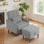 Upholstered Armchair with Footstool-1354990037