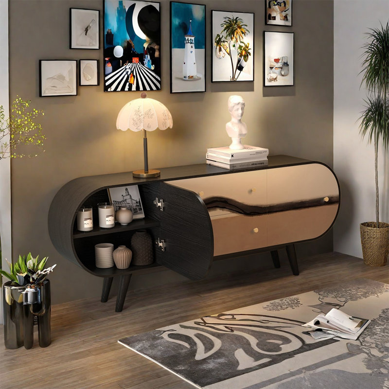 Buffet élégant en bois de pin avec rangement