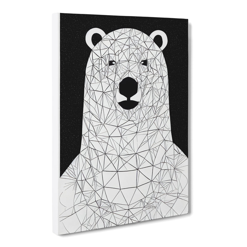 Clarkton Polar Bear Illustration - Wrapped Canvas Print, 50cm H x 35cm W x 3cm D