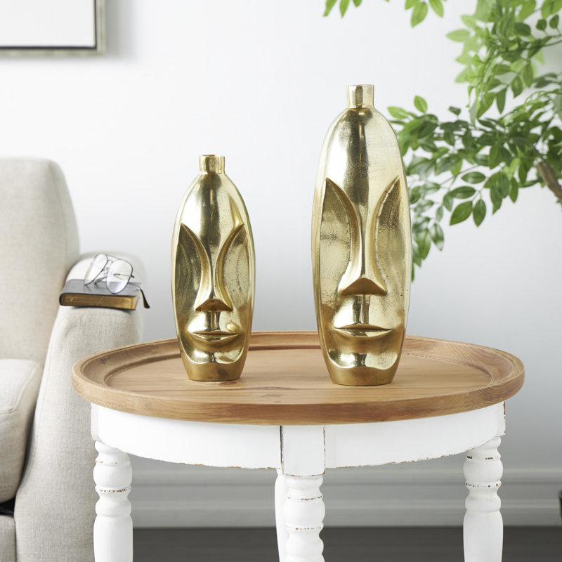Ensemble de vases décoratifs en aluminium avec cadre abstrait en aluminium