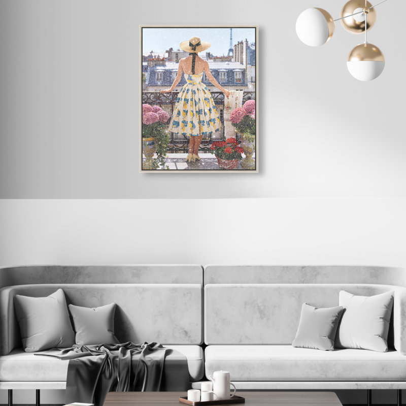 Paris Balcony Print by Oliver Gal, 17"H x 21"W, Silver Floater Frame