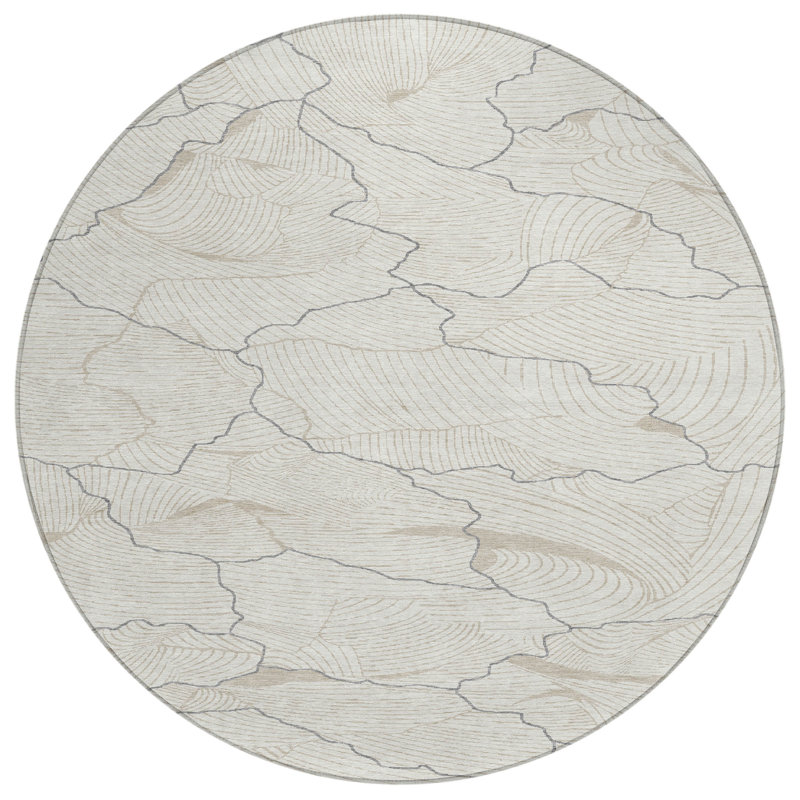 Sahari Ivory Washable Indoor-Outdoor Rug - , 2'3" x 7'6"