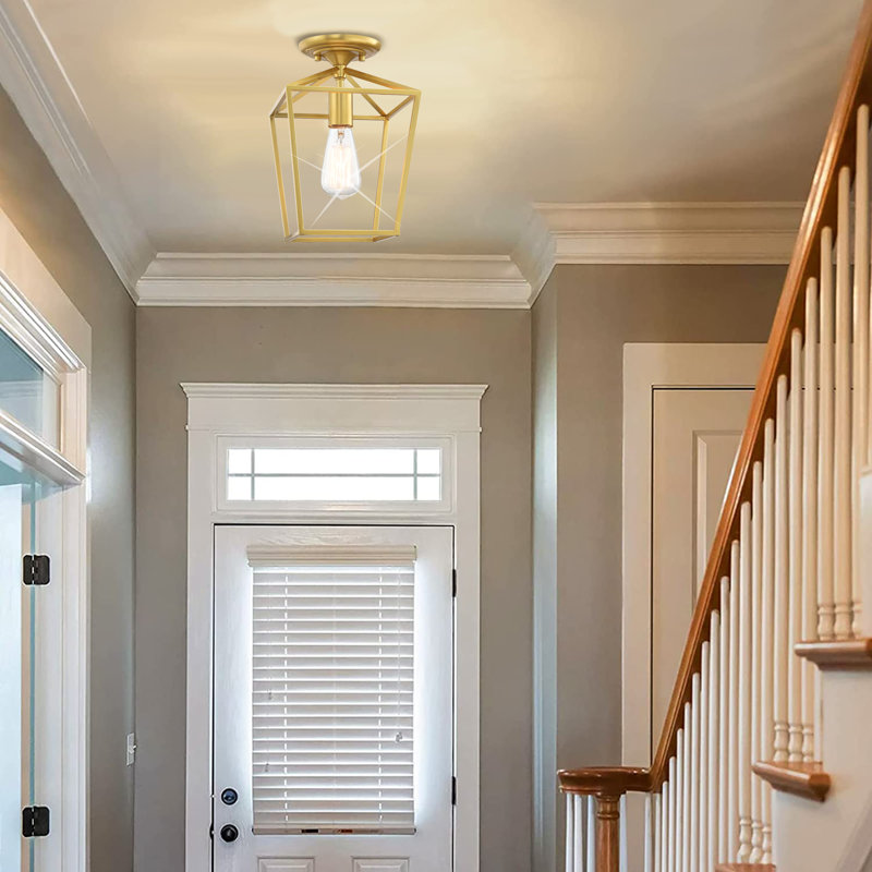 1-Light 12-in Semi Flush Mount Light, Gold