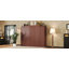 Grand lit escamotable en bois avec 2 garde-robes et tablette de rangement-688522670-688522657