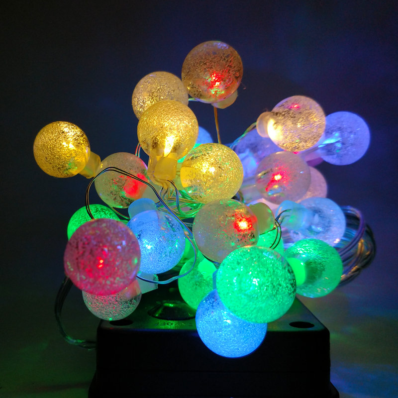 Guirlande de 8 lumières à énergie solaire 8 pi pour l'extérieur, Multicolore
