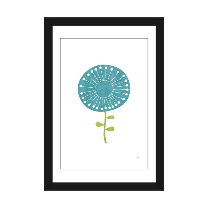 «Modern Flowers I», impression sur toile, Papier beaux-arts encadré noir, H 24 po x l 16 po x P 1 po, Blanc