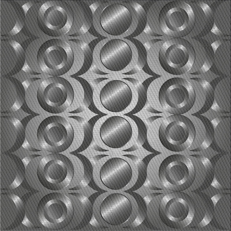 Tapis gris/noir tissé à la machine, Carré 8 pi