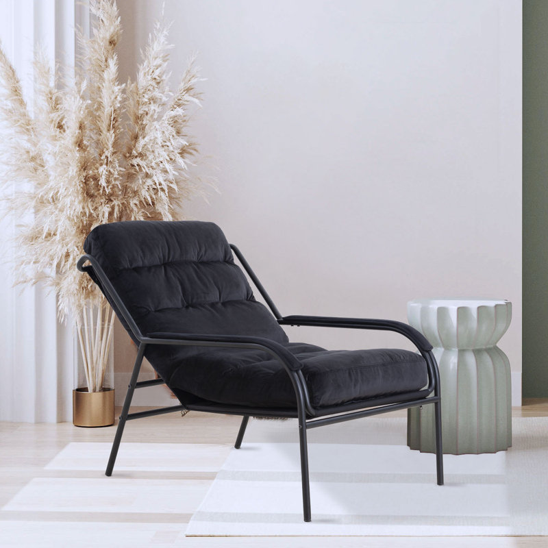 Velvet Armchair, Black