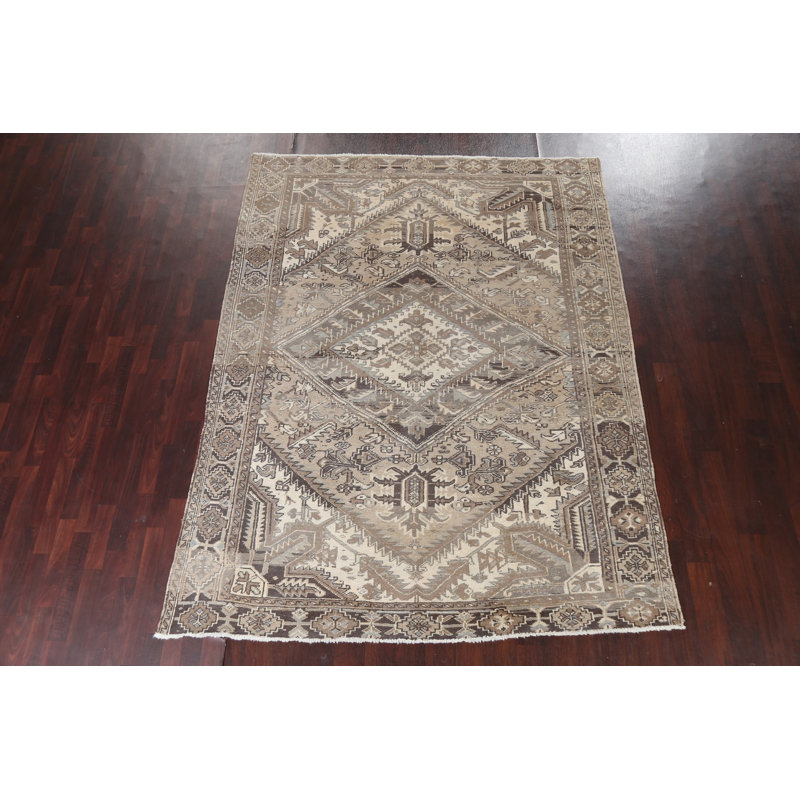 Tapis rétro géométrique vieilli 7 x 9