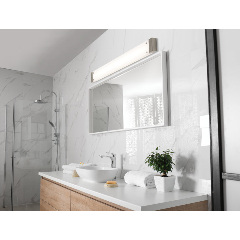 Hamidullah Dimmable LED Vanity Light, Satin Nickel, White