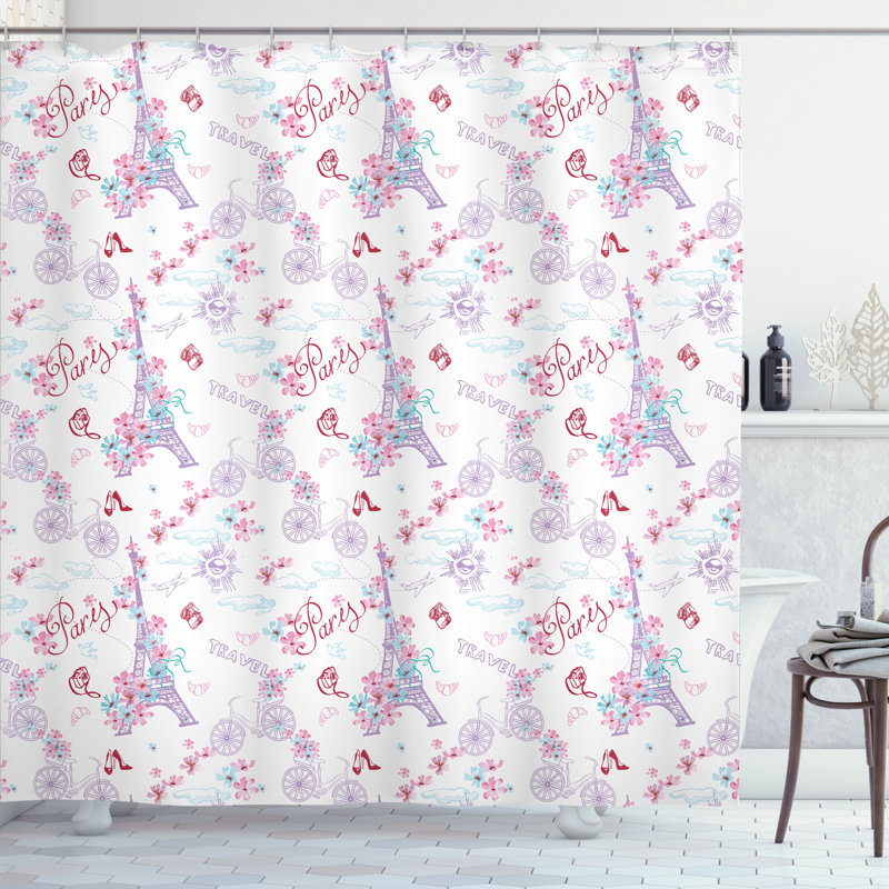 Shower Curtain with Hooks Included, 75"H x 69"W