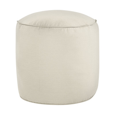 Demi Round Upholstered Outdoor Ottoman with Sunbrella® Cushion