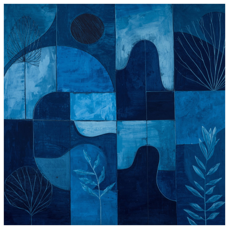 Coussins décoratifs à formes géométriques abstraites bleues, 20 po x 20 po