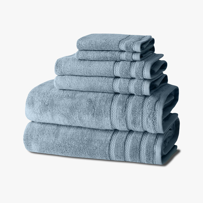 True Comfort Bath Set, Blue, 6 Piece Towel Set