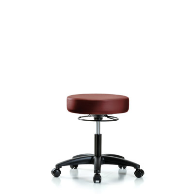 Tabouret en vinyle sans dossier chromé - hauteur de bureau avec roulettes en vinyle Storm Supernova