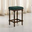 Ensemble de 2 tabourets de comptoir en bois massif de style campagnard rembourrés avec pieds tournés-2140772600-2140772604