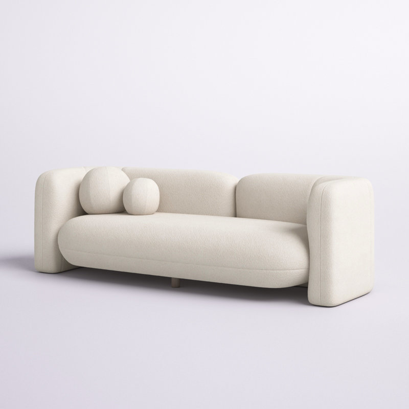 Tov Furniture Amelie Cream Faux Fur Sofa, Cream Faux Fur