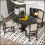 Ensemble de salle à manger extensible 5 pièces avec 4 chaises rembourrées, parfait pour les cuisines de campagne et les salles à manger-578307051-578307053