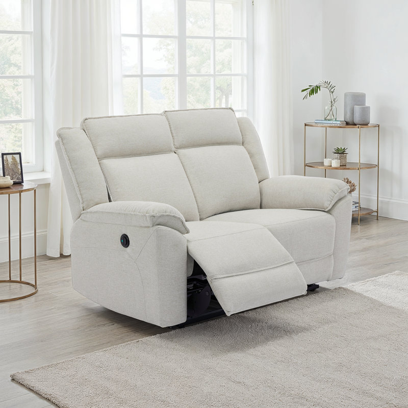 Beola 5 Seater Linen Electric Reclining Sofa, Beige