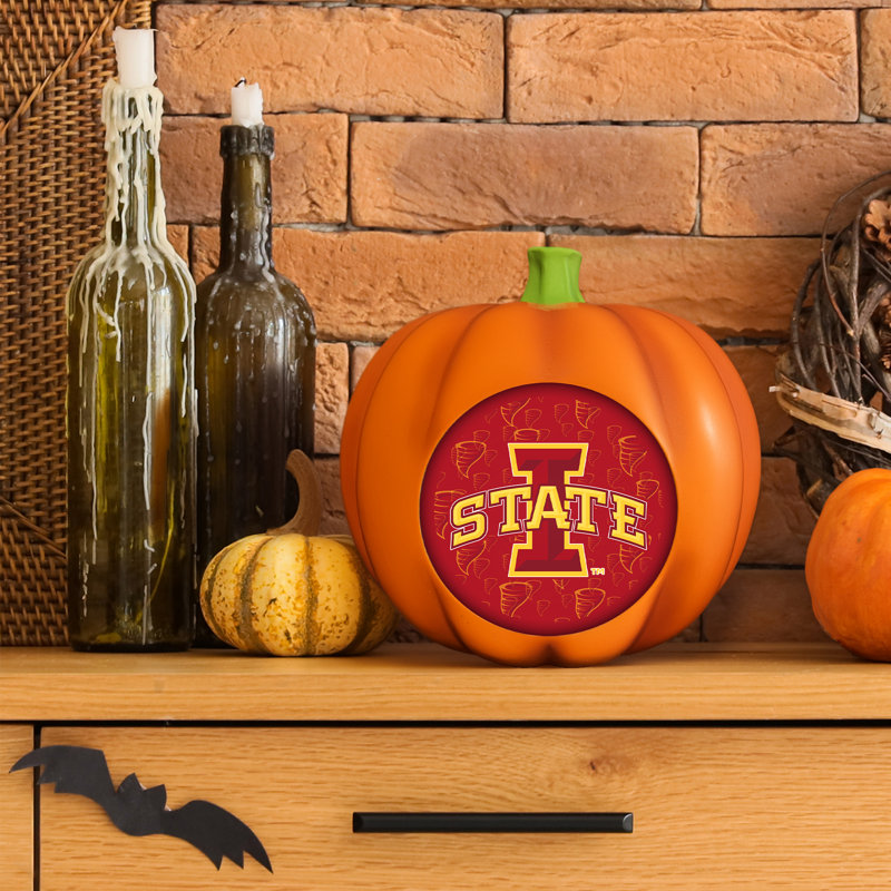 NCAA Iowa State Cyclones - Logo 3D en résine et citrouille décorative | 10 po