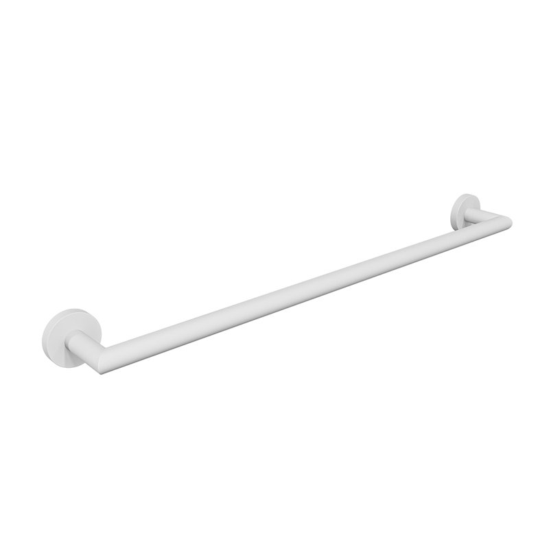 Summit Wall-Mounted 24" Towel Bar - Matte White, Premium Brass Construction, Installation Hardware Included, Matte White