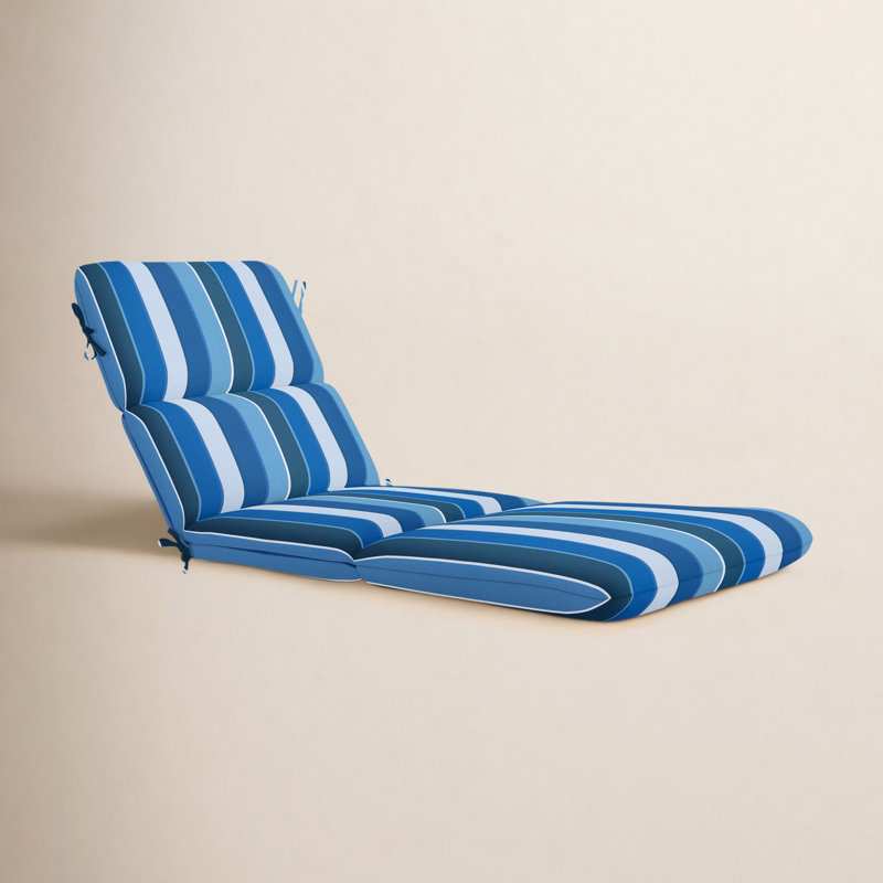 Marlowe Sunbrella® 1-Piece Outdoor Chaise Cushion, Milano Cobalt Stripe Sunbrella®