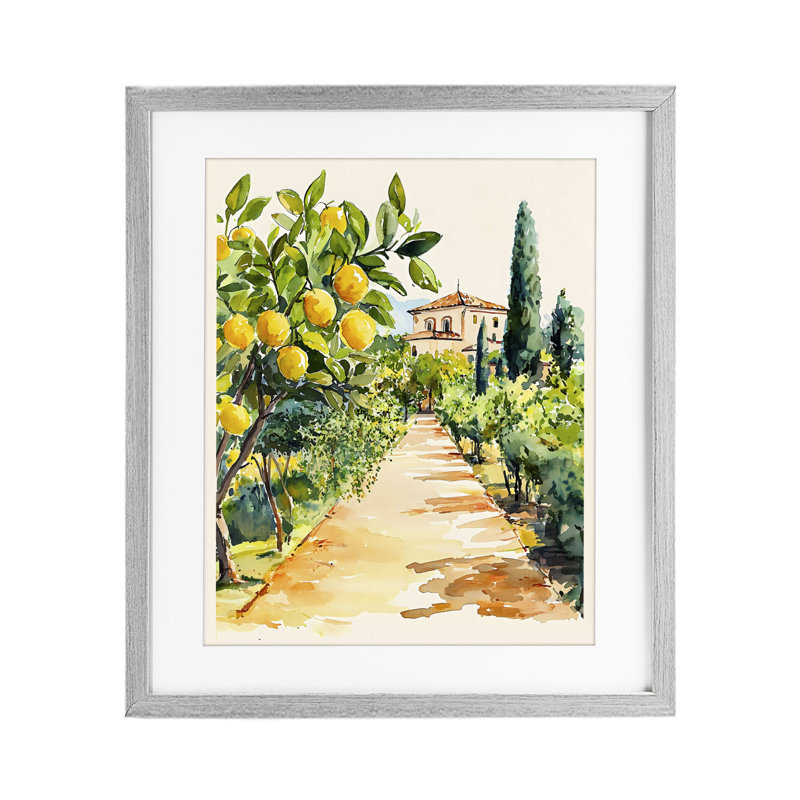 «Lemon Grove Pathway», reproduction encadrée sous verre, design par LSR Design Studio, 16 x 13