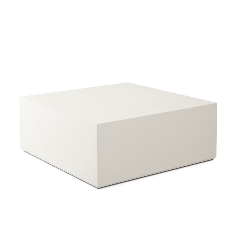 Montage Square Cocktail Table In Ivory Faux Cement Finish