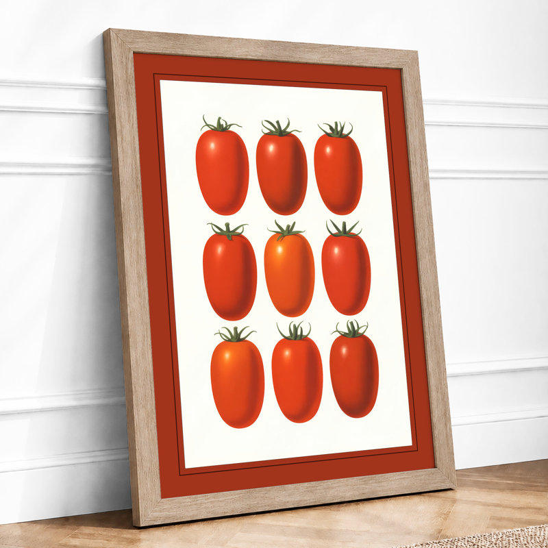 Nine Tomatoes Botanical - Framed Print, A1 - 84.1 x 59.4 cm, Oak