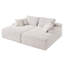 Très grande chaise longue double de 82,7 pouces, canapé modulaire en tissu de velours côtelé, canapé-lit confortable à assise profonde avec coussins moelleux et coussins décoratifs pour le salon, sans assemblage requis, beige