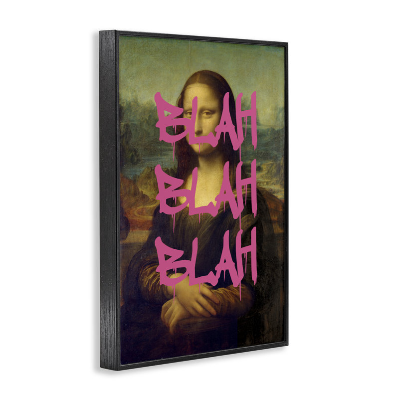 «Graffiti Over Mona Lisa», giclée encadrée, design par Masters Redux, Giclée encadrée noir minuit, H 24 po x l 16 po