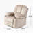 Luxurious Manual Recliner Chair In Coffee, Skin-Friendly Fabric, Dual Cup Holders-638510406