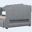 Lit de jour simple rembourré extensible de taille XL avec deux tiroirs de rangement et lumière DEL, lit de jour simple TG à très grand lit, gris