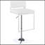 Tabouret de bar réglable Alameda en chrome et blanc avec siège confortable et fabrication durable pour les cuisines et les bars modernes