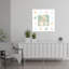 «Whimsical Plaid Bunny», impression d'art mural printanier rustique contemporain-600079436